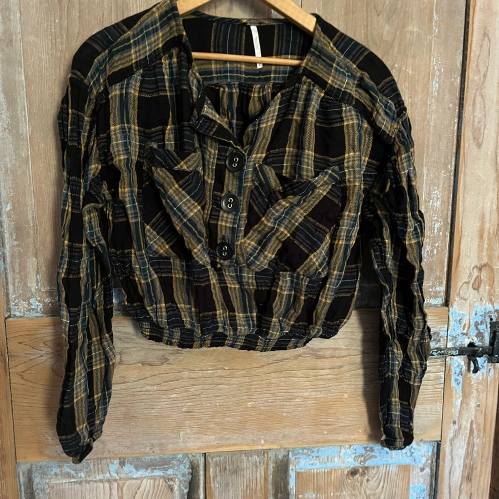 Free people plaid crop top